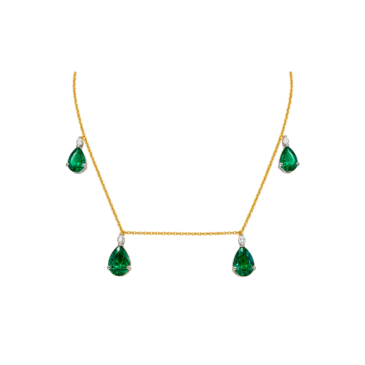 Bloom Emerald Drop Necklace
