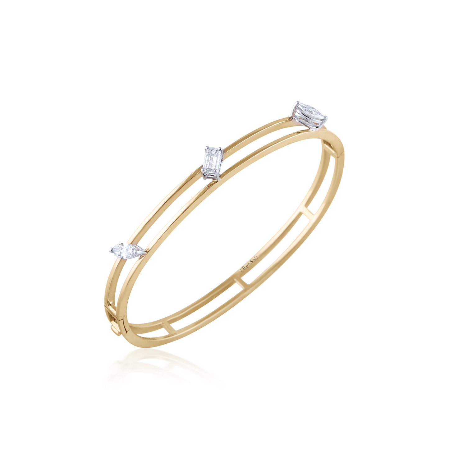 Double Cord Baguette Marquise Diamonds Bracelet