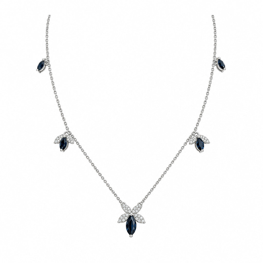 Black Bloom Butterfly Necklace