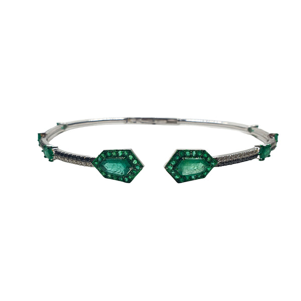 Yin & Yang Emerald Stone and Diamond Choker