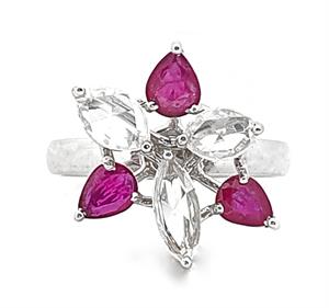 Bloom Pink Sapphire & Diamond Cluster Ring
