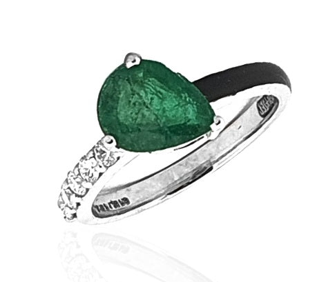 Yin Yang Emerald & Diamond Ring