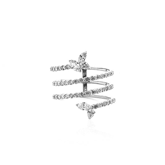 Bloom Spiral Leaf Diamond Ring