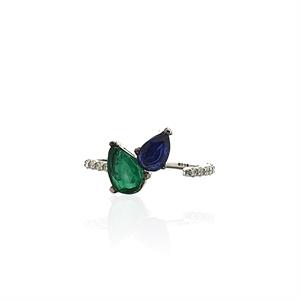 Bloom Emerald & Sapphire Ring