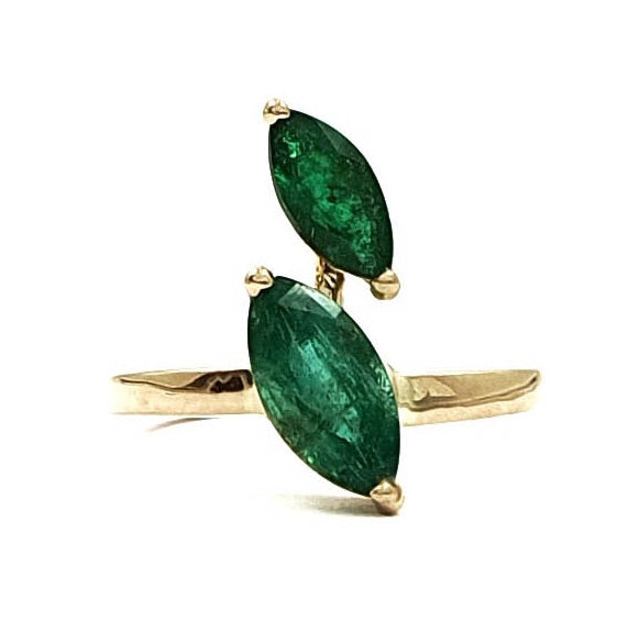 Bloom Double Emerald Statement Ring