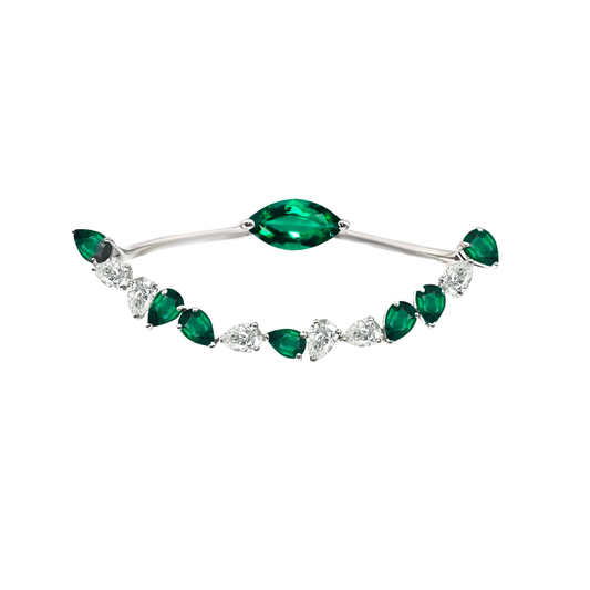 Bloom 2-Finger Emerald & Diamond Ring