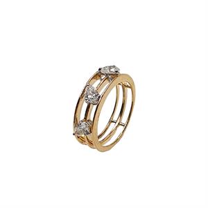 Escape Three-Diamond Multi-Band Ring