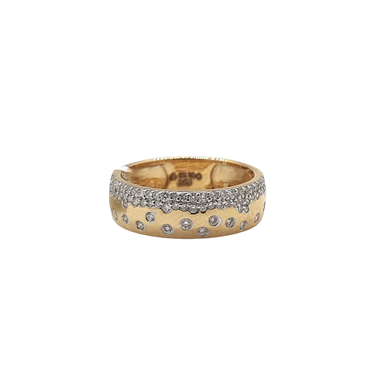 Bloom Diamond Beaded Gold Band