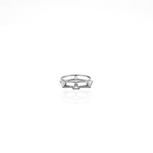 Double Cord Trillion Trio Ring