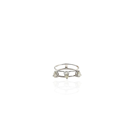 Double Cord Pear Diamond ring