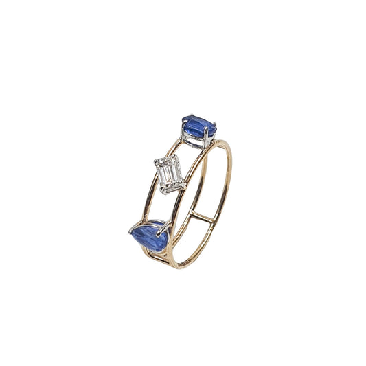 Double Cord Sapphire Ring