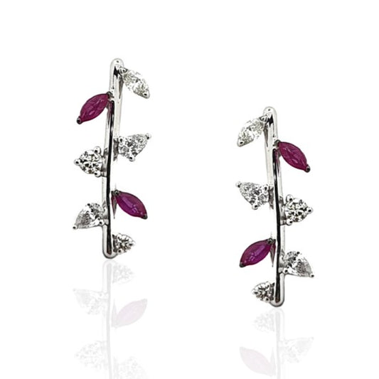 Rewind Ruby & Diamond Branch Earrings