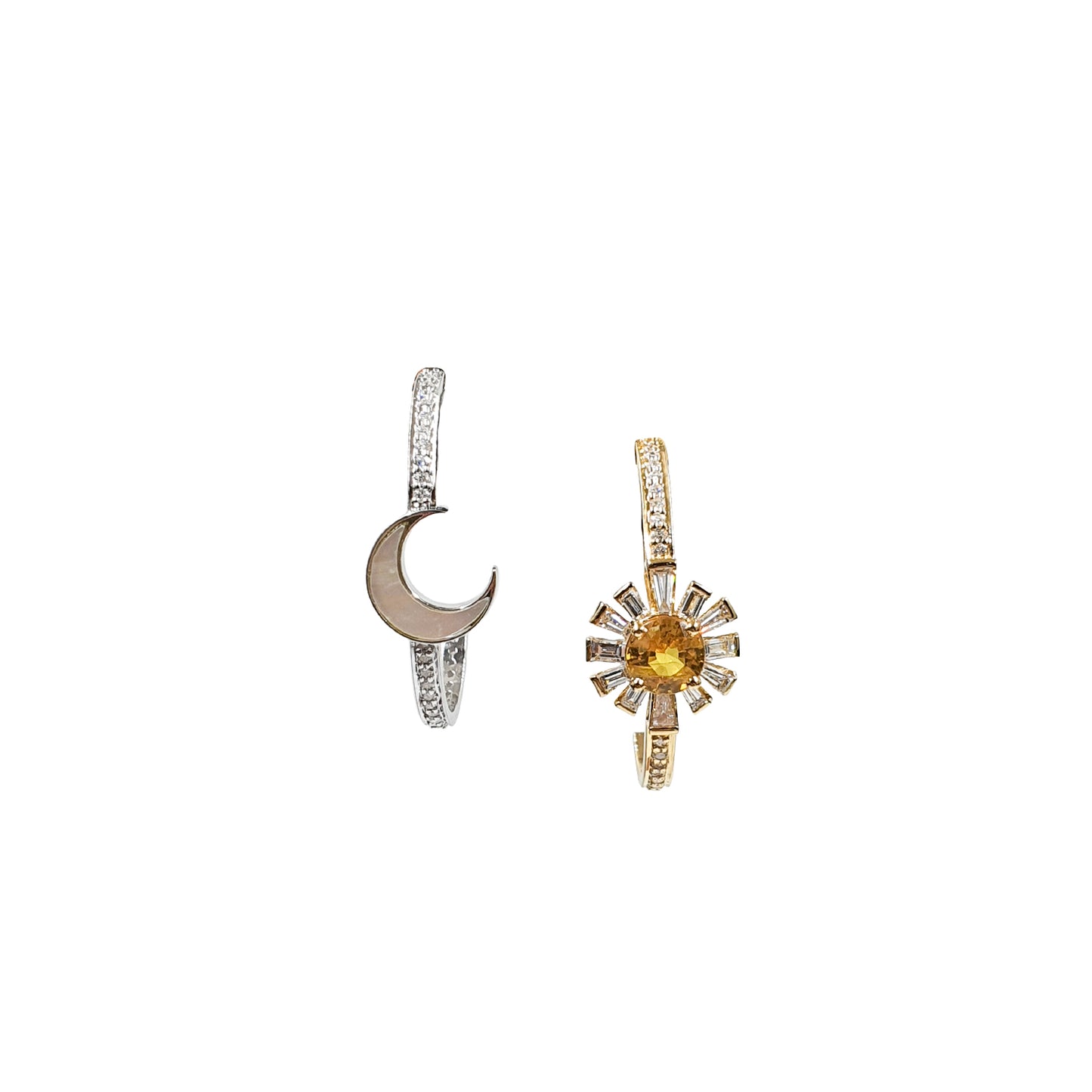 Yin Yang Sun & Crescent Earrings