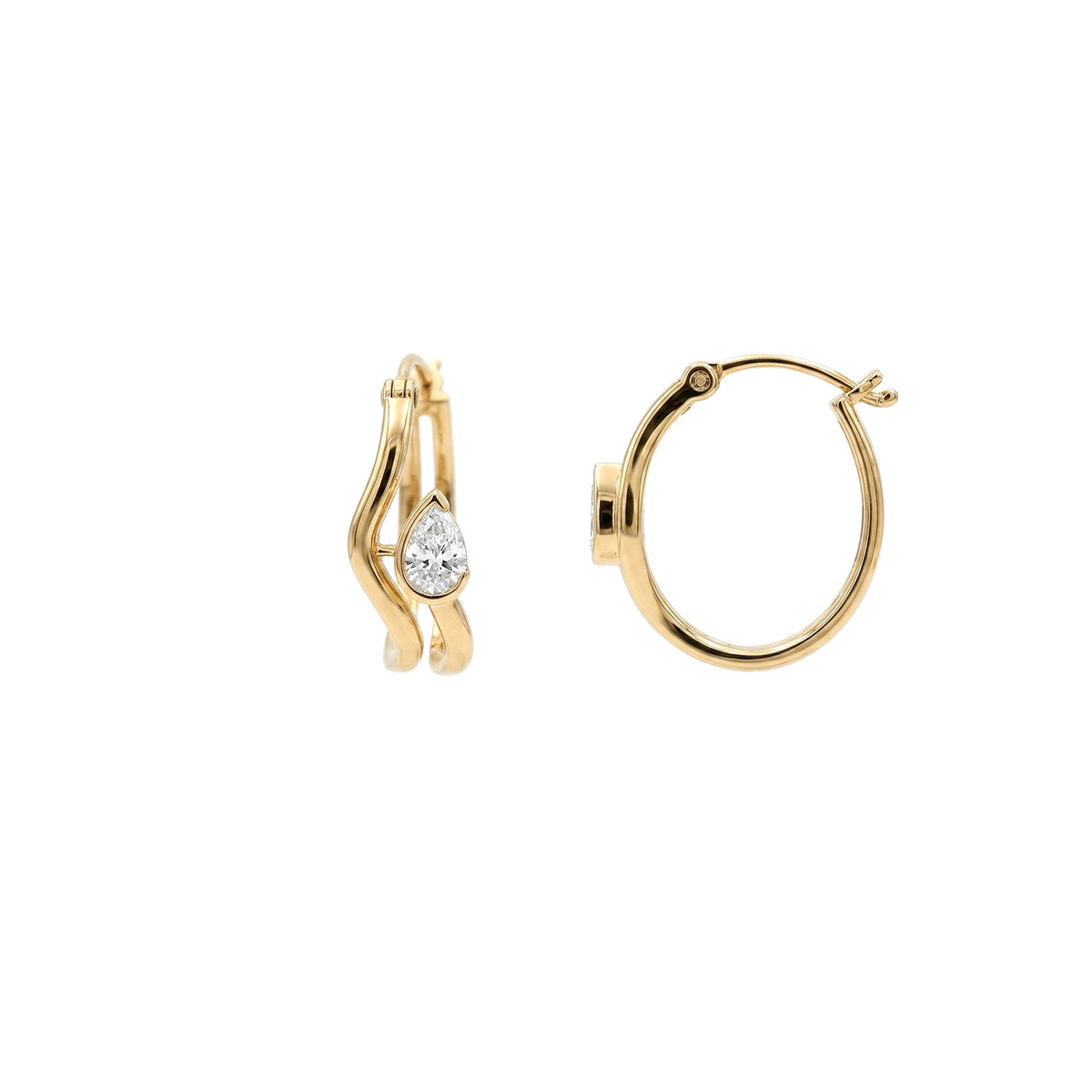 Bloom Petal Diamond Hoops