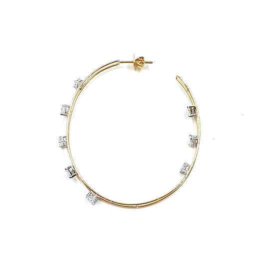 Two Line Big Trilliant Hoops