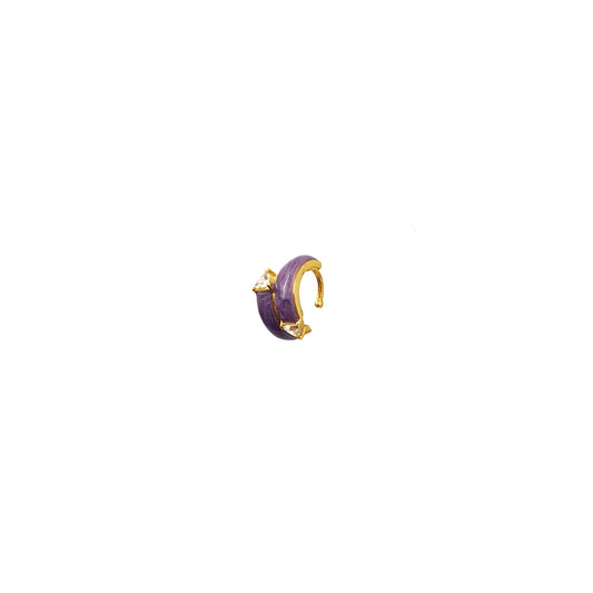 Purple Enamel Diamond Earrings