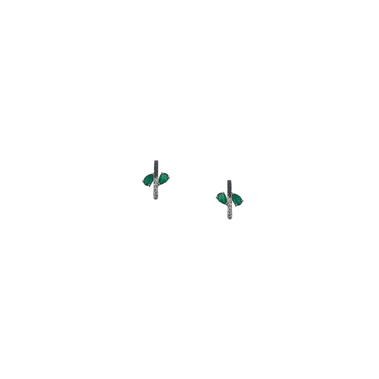 Yin & Yang Emerald Diamond earring