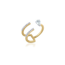 Load image into Gallery viewer, Rewind Double line Pear Ring
