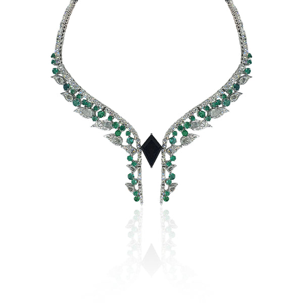 Yin & Yang Mix Shape Diamond Necklace