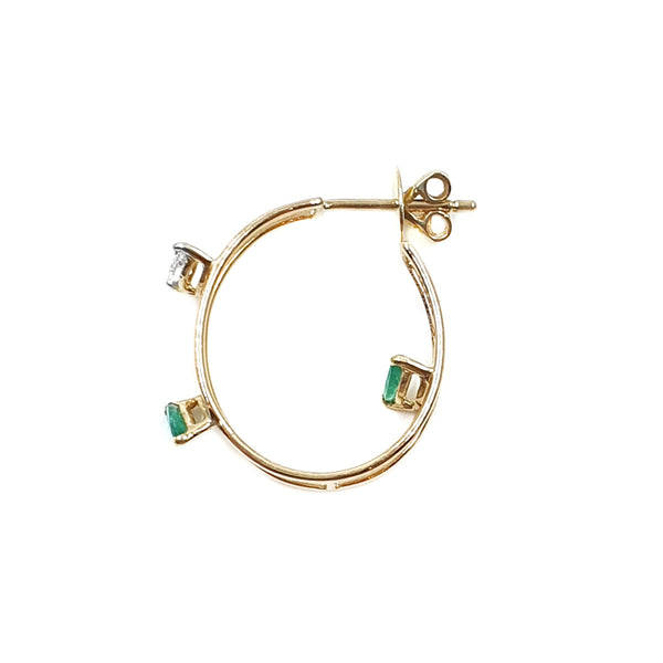 Escape Two Line Marquise And Color Stone Hoops