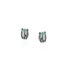 Load image into Gallery viewer, Yin &amp; Yang Stud Earring with Emerald Stone
