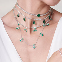 Load image into Gallery viewer, Bloom Butterfly Necklace in Emeralds and Diamonds
