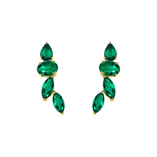 Load image into Gallery viewer, Bloom Ear Sliders in Zambian emeralds

