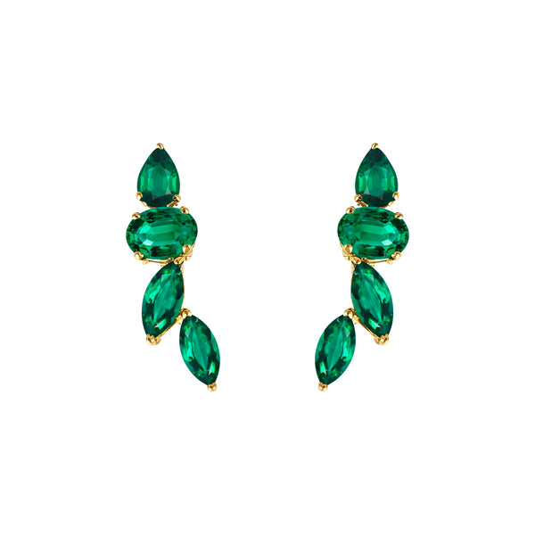 Bloom Ear Sliders in Zambian emeralds