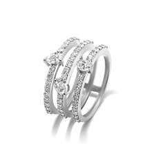 Load image into Gallery viewer, Bloom Spiral Diamond Ring with Mixed Solitaires
