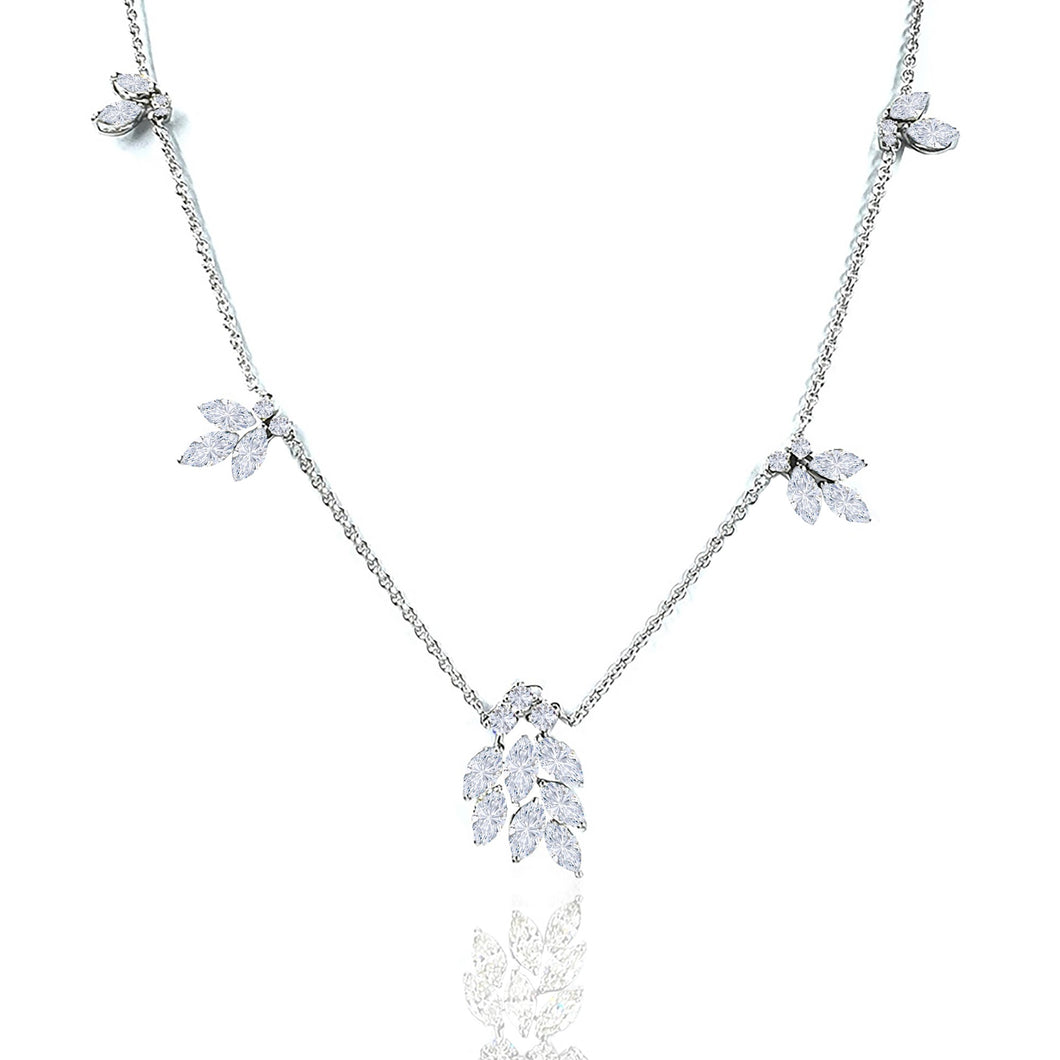 Bloom Necklace with Leafy Bunches