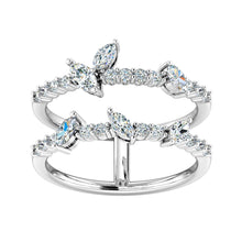 Load image into Gallery viewer, Bloom Two Line Ring with Leafy Diamonds
