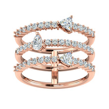 Load image into Gallery viewer, Bloom Diamond Ring with Trillion &amp; Pear Solitaires
