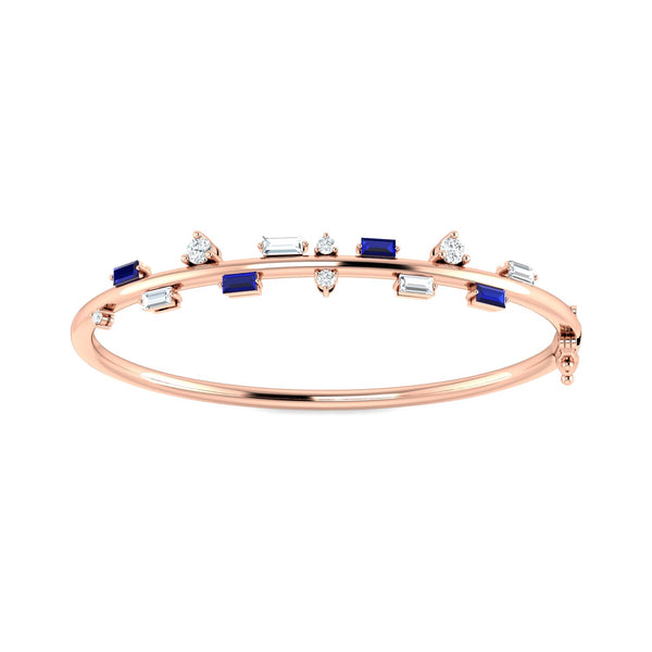 Bloom Diamond Bracelet with Blue Sapphire Stone