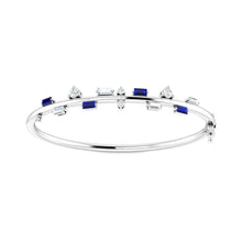 Load image into Gallery viewer, Bloom Diamond Bracelet with Blue Sapphire Stone
