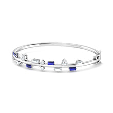 Load image into Gallery viewer, Bloom Diamond Bracelet with Blue Sapphire Stone
