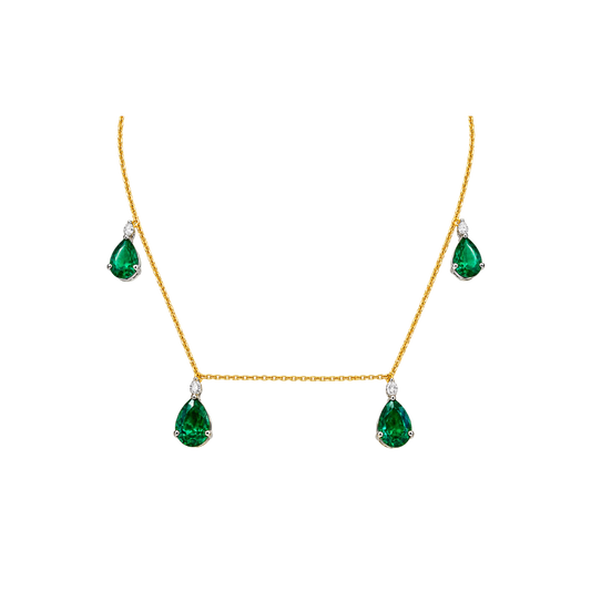 Bloom Emerald Drop Necklace