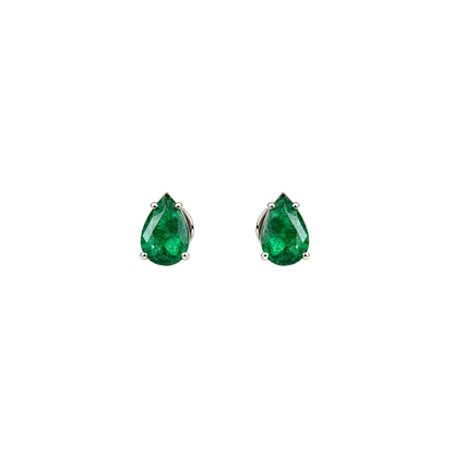 Zambian Emerald Teardrop Studs