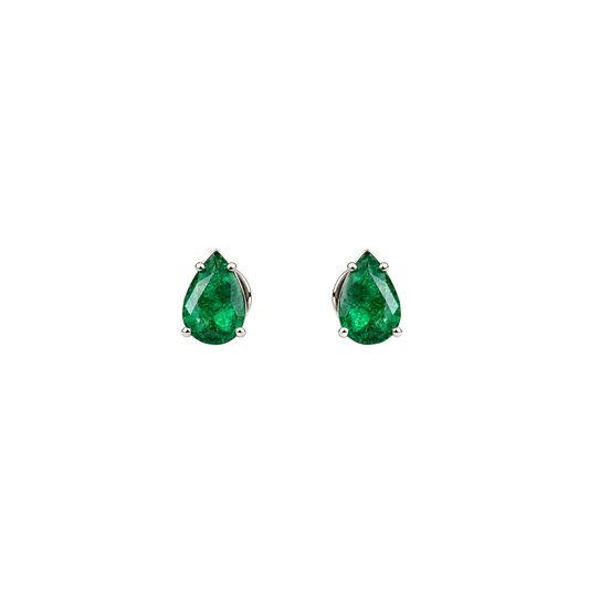 Zambian Emerald Teardrop Studs
