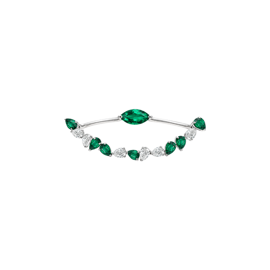 Bloom 2-Finger Emerald & Diamond Ring