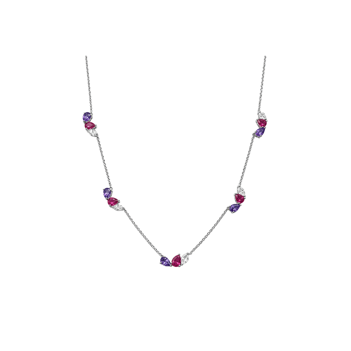 Bloom Necklace in Pink & Purple Sapphires