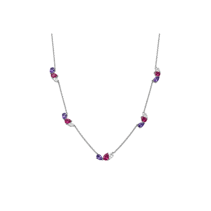 Bloom Necklace in Pink & Purple Sapphires
