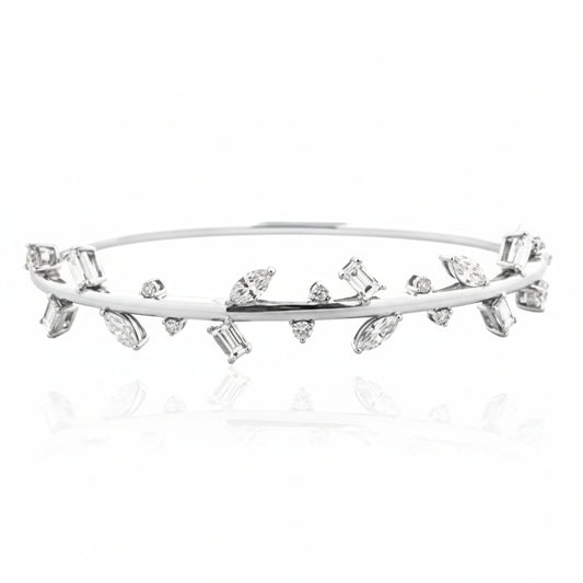 Rise Diamond Leaf Open Bracelet