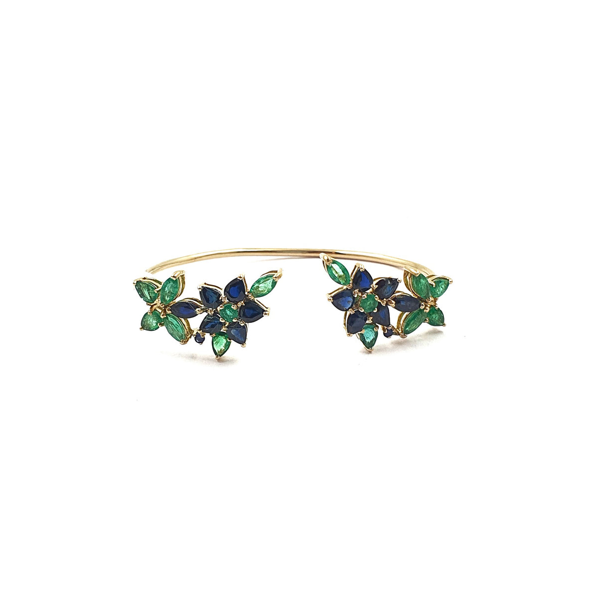 Bloom Blue & Green Sapphire Cuff Bracelet