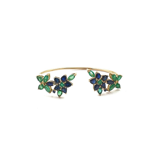 Bloom Blue & Green Sapphire Cuff Bracelet