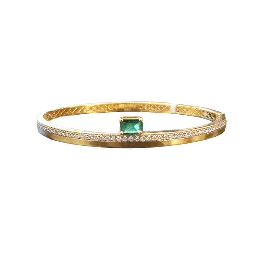 Bloom Emerald-Cut Green Tourmaline Diamond Bracelet