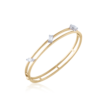 Double Cord Baguette Marquise Diamonds Bracelet