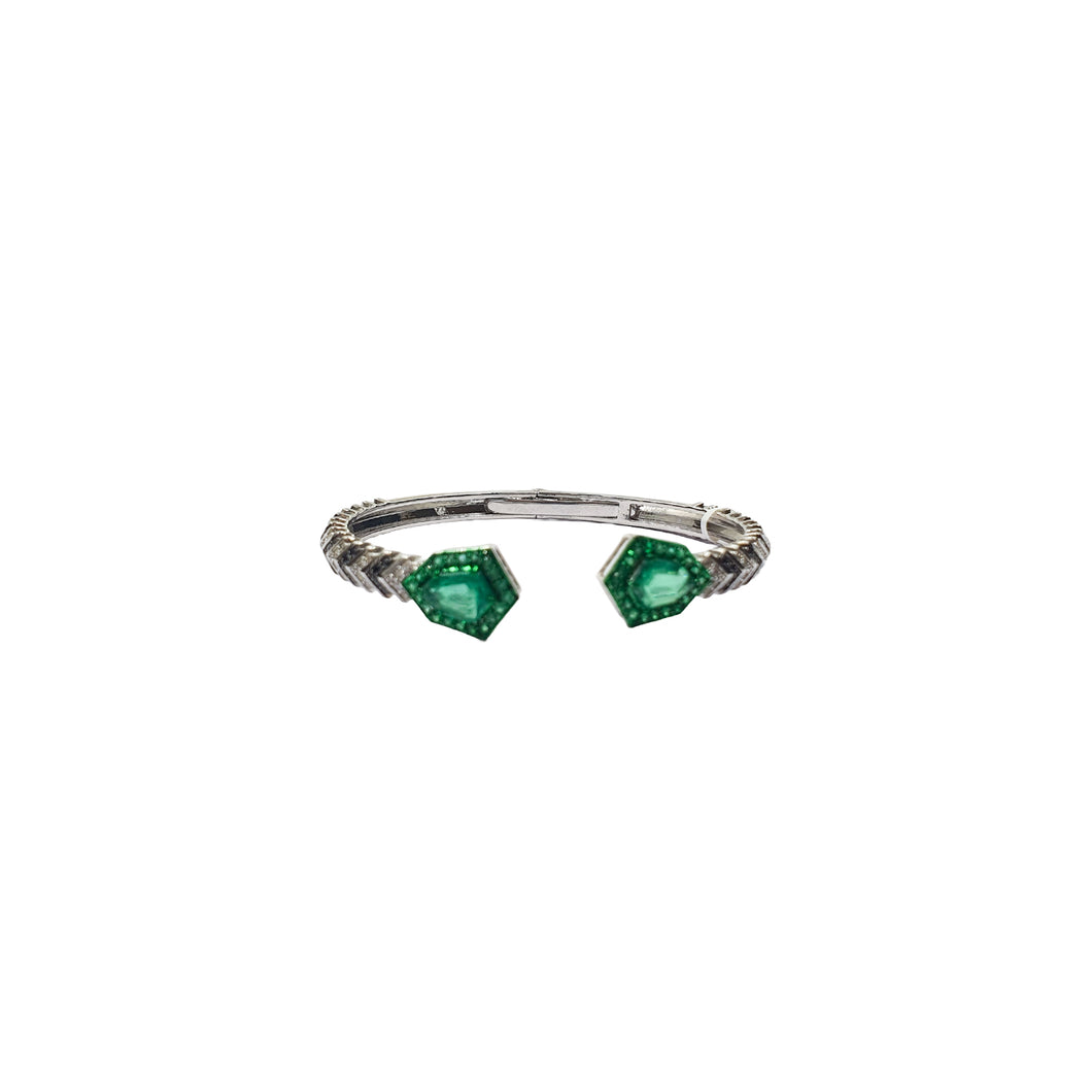 Yin & Yang Emerald all Diamond Bracelet