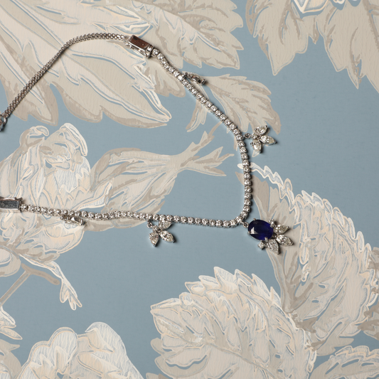 Bloom Floral Sapphire & Diamond Necklace