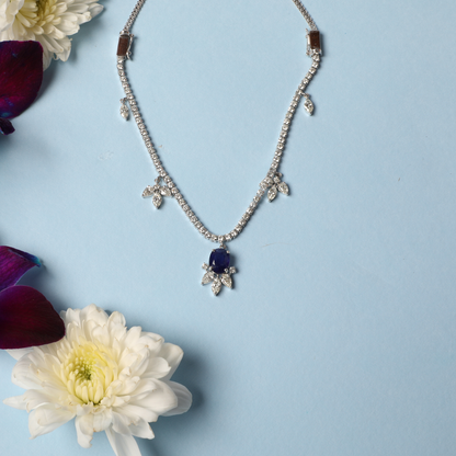 Bloom Floral Sapphire & Diamond Necklace