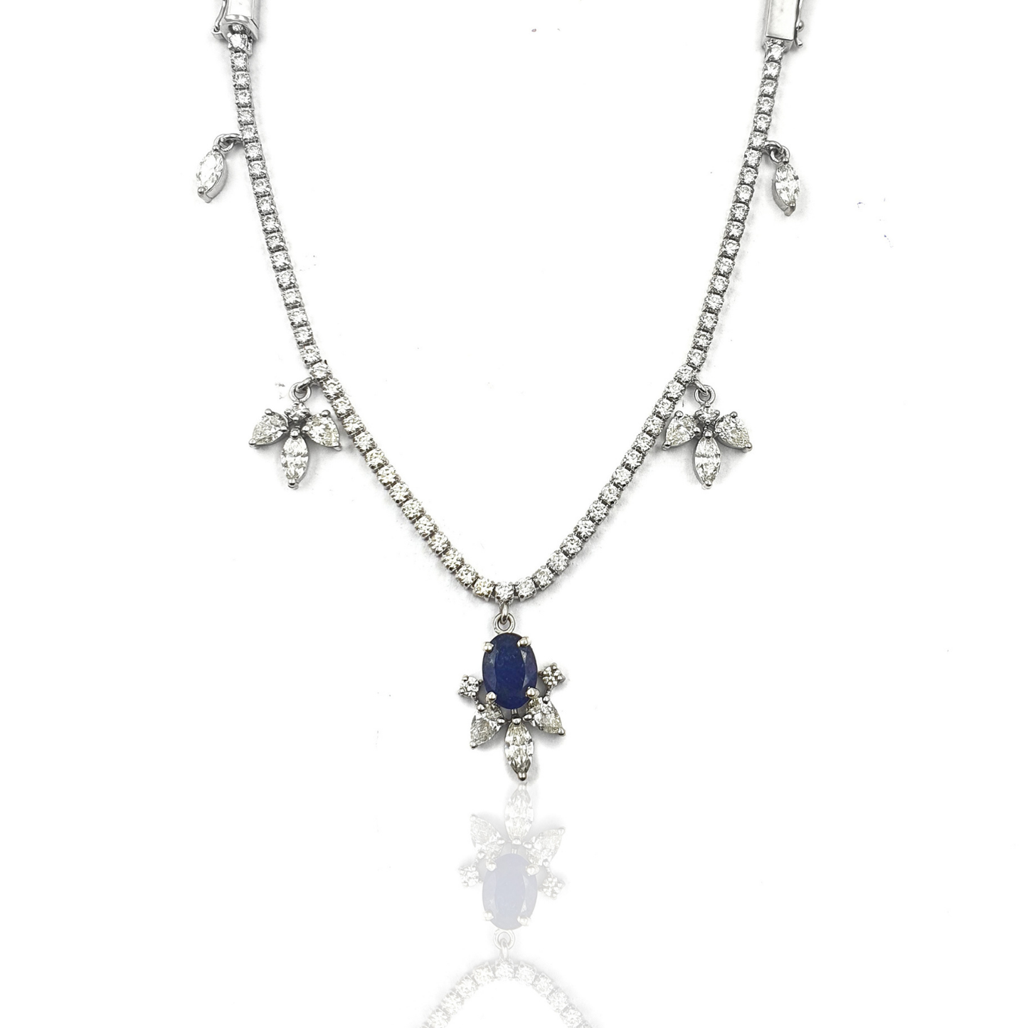 Bloom Floral Sapphire & Diamond Necklace